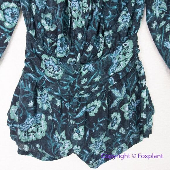 New! Free People Dance ‘Til Dawn Green Black Floral‎ Romper, size S - Picture 11 of 14